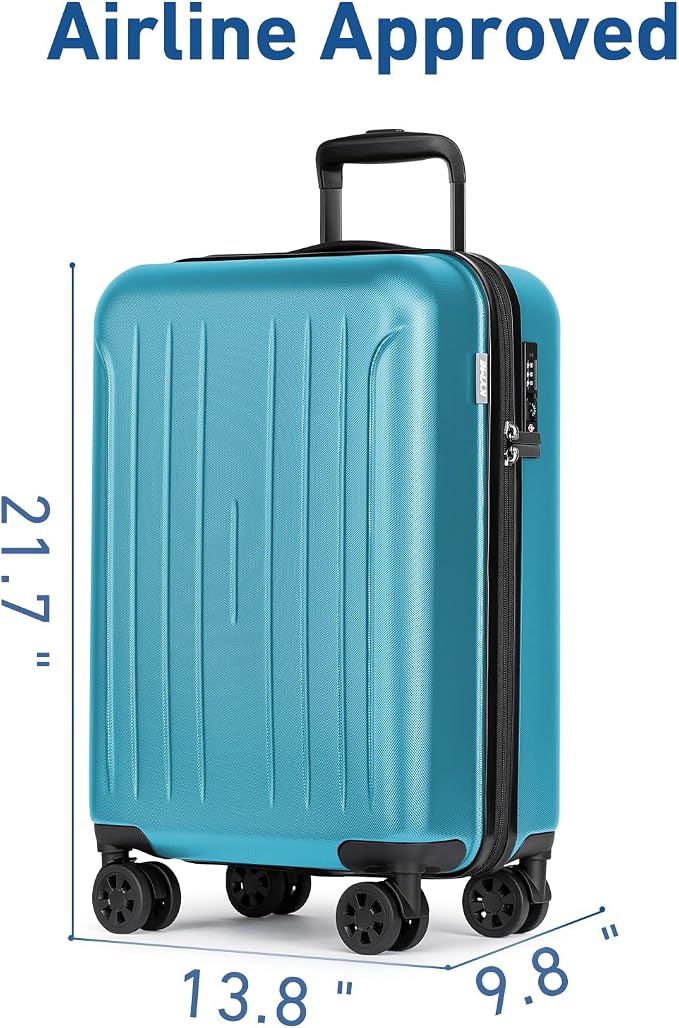 KYME Suitcase Hardshell With Double Spinner Wheels, PC+ABS TSA Lock Travel