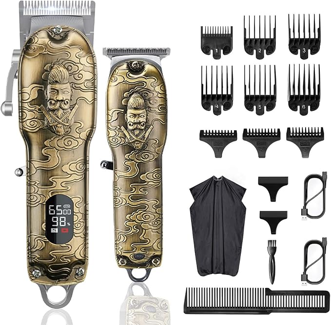 RESUXI Mens Hair Clippers and Trimmers Set, Professional Cordless Barber