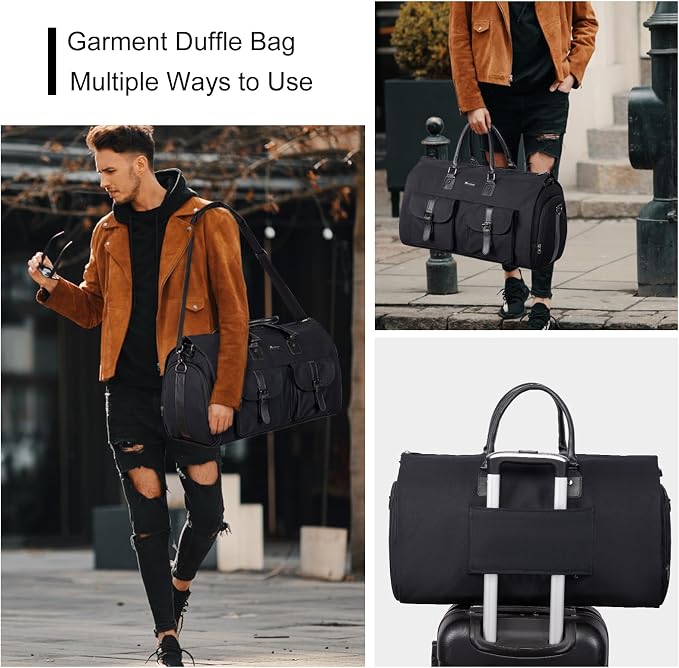 Modoker Garment Convertible Weekender Bag, Carry on Canvas Garment Duffle Bag