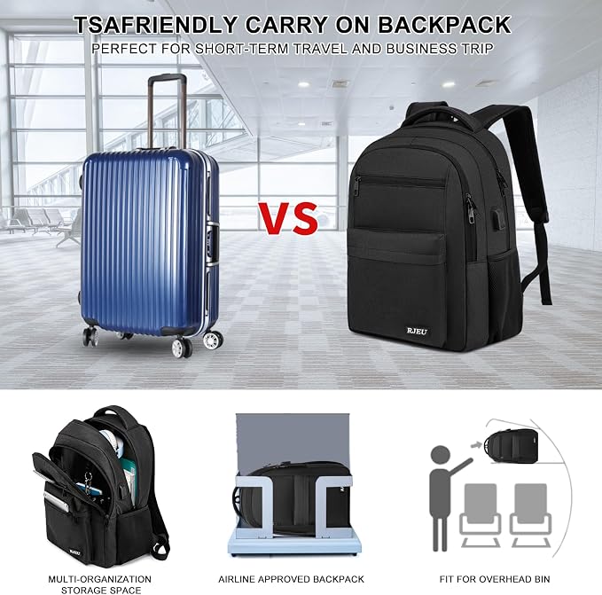 School Backpack for Teen Boys 15.6 Inch, USB Charging Port & Anti-Theft Water