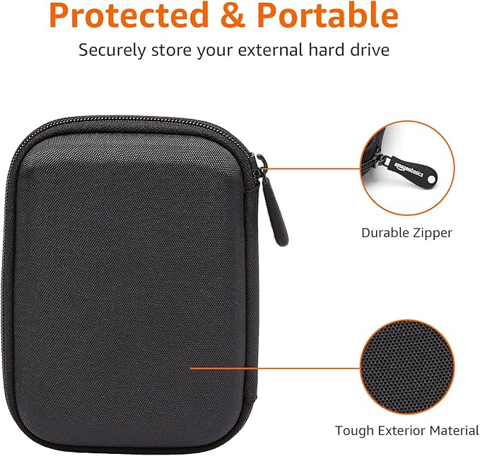 Amazon Basics External Hard Drive Portable Carrying Case