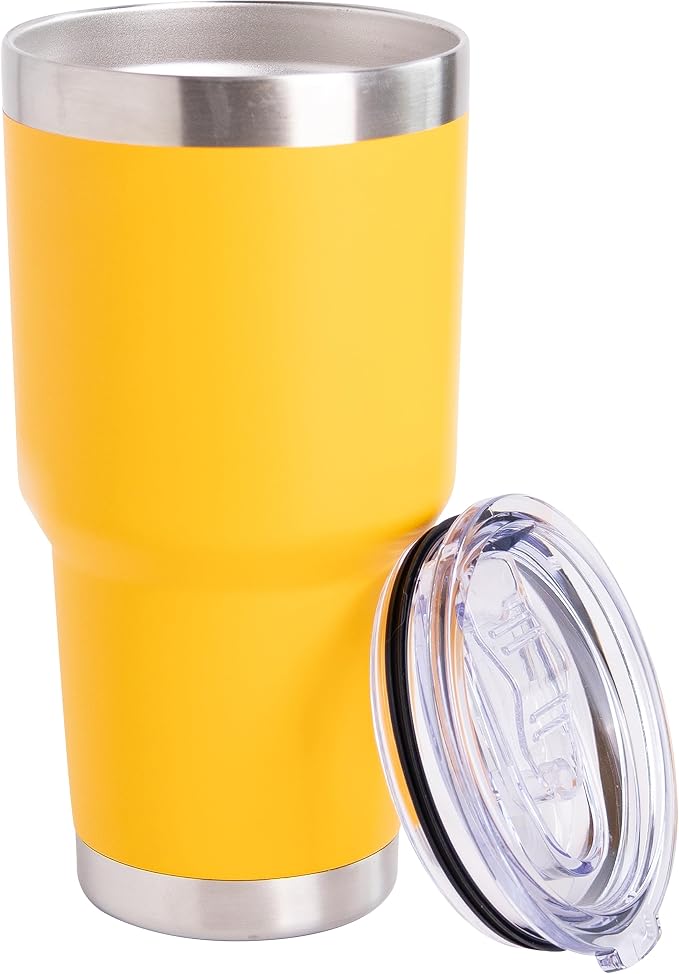NORDAY | Tumbler with Lid - 30oz - Yellow Insulated Tumbler - Stainless Steel