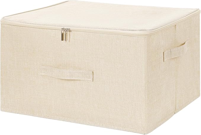 ANMINY 2PCS Storage Bins with Zipper Lids 36 Qt Lidded Fabric Storage Boxes