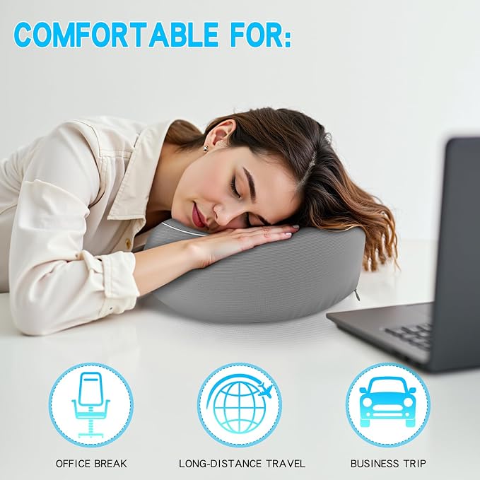 Adjustable Memory Foam Grey U-Shaped Travel Pillow