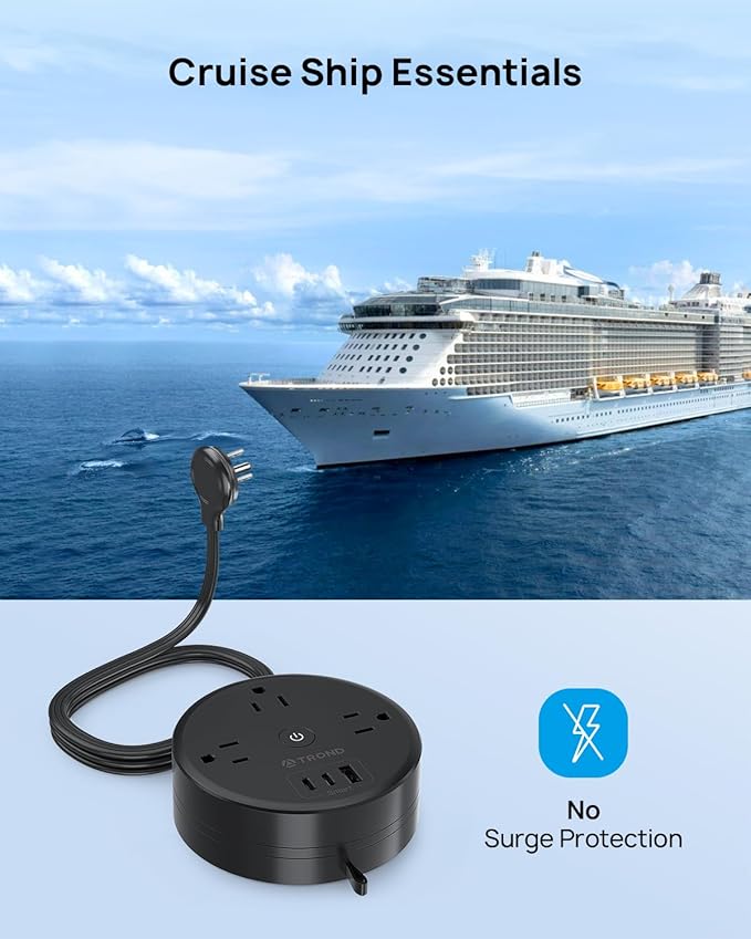 TROND Power Strip Flat Plug
