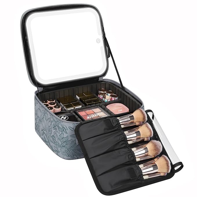 Relavel Travel Makeup Bag With LED Mirror
