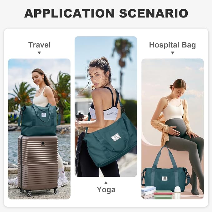 Travel Duffel Bag, Sports Tote Gym Bag, Shoulder Weekender Overnight Bag