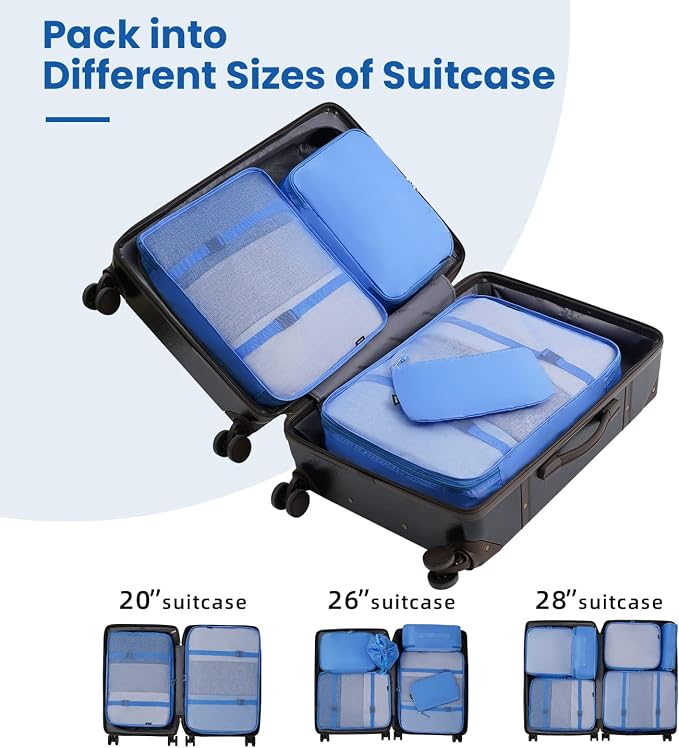 BAGAIL 6 Set/8 Set/10 Set Packing Cubes Various Sizes Packing Organizer