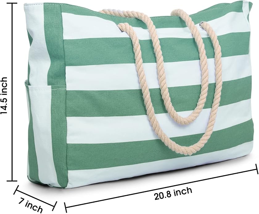 Becokan Beach Bags for Women Large Waterproof Beach Tote Bag Zipper Beach Bags