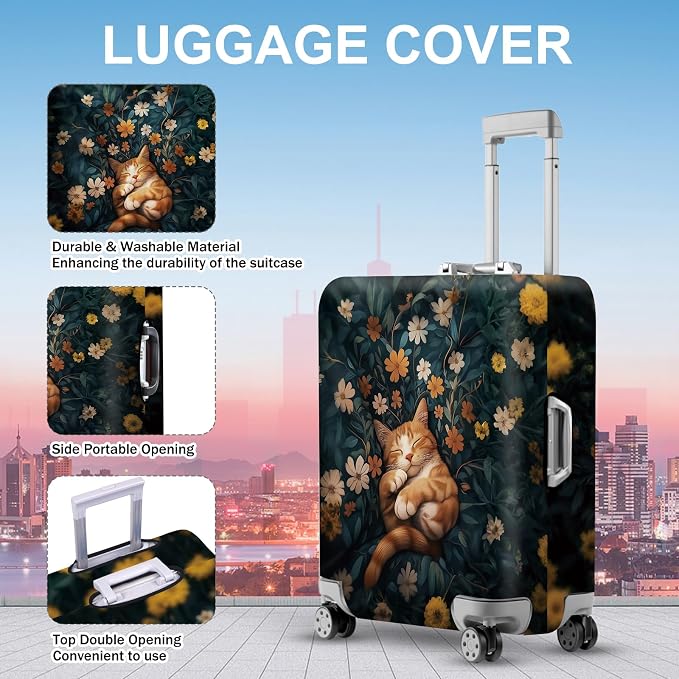 ANNA QUEEN Peaceful Cat Luggage Cover, Sleeping Cat