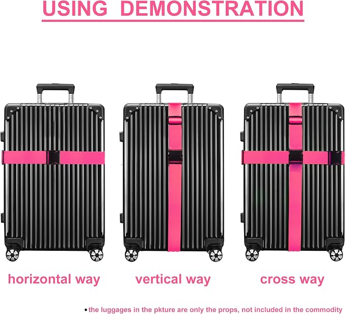 Luggage Straps for Suitcases TSA Approved Travel Belt 8 Pack by Chelmon
