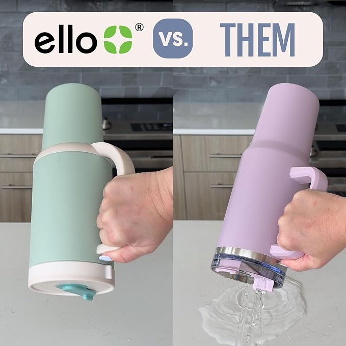 Ello Oasis 30oz Stainless Steel Water Bottle - Flower Quilt