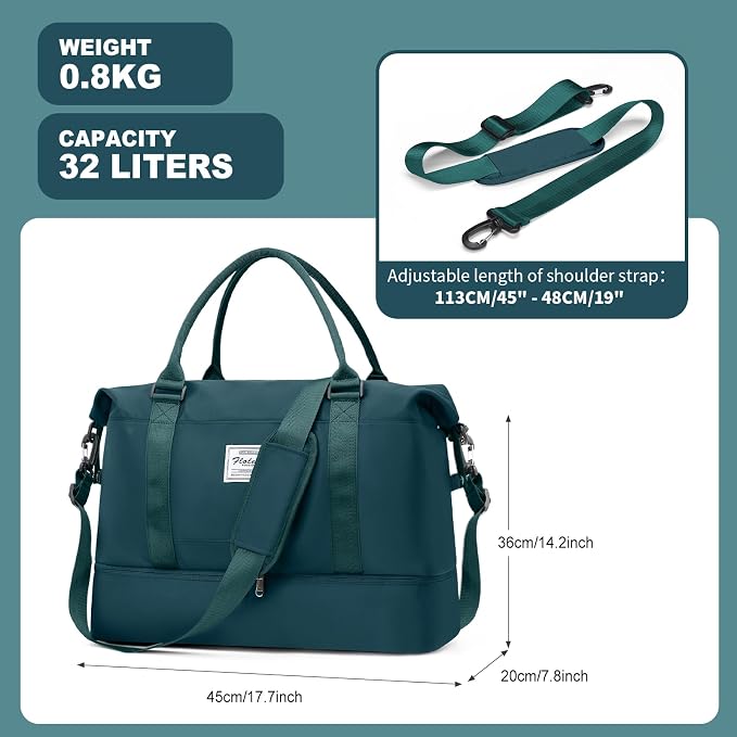Travel Duffel Bag, Sports Tote Gym Bag, Shoulder Weekender Overnight Bag