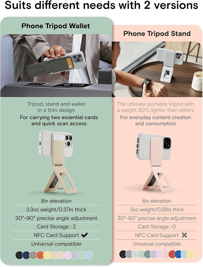 MOFT Phone Tripod Wallet for iPhone, Mulit-Angles, Lightweight & Portable Phone