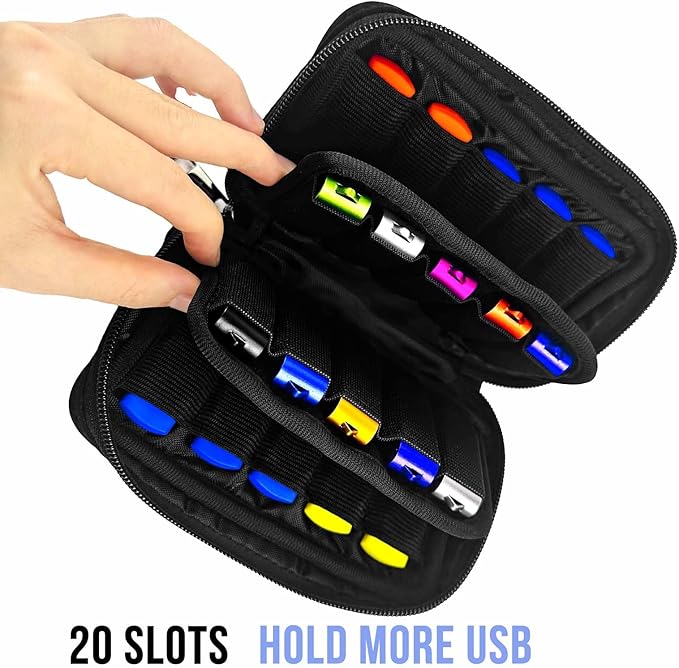 Flash Drive Case 20 Slots USB Storage Case JBOS USB Holder Storage Bag