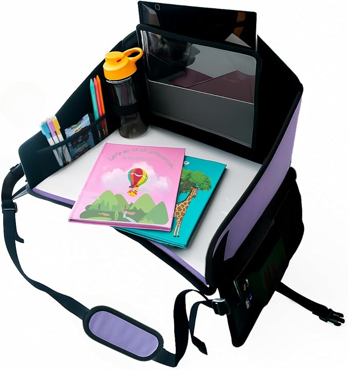 Kids Travel Tray for Car Seat- Purple- The Essential Travel Lap Desk