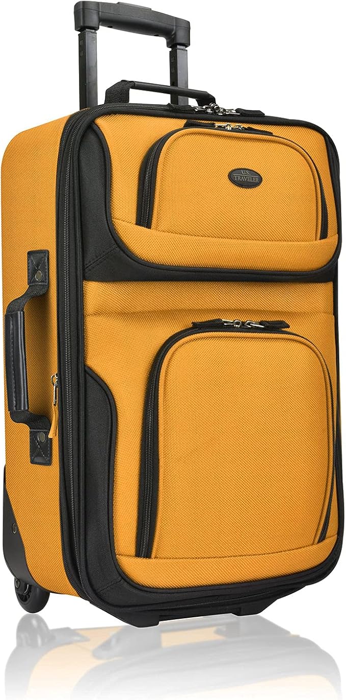 U.S. Traveler Lightweight Rolling 20" Carry On Luggage Softside Suitcase