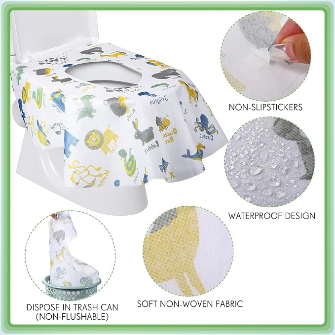 50 Packs Disposable Toilet Seat Covers Extra Large Individually Wrapped