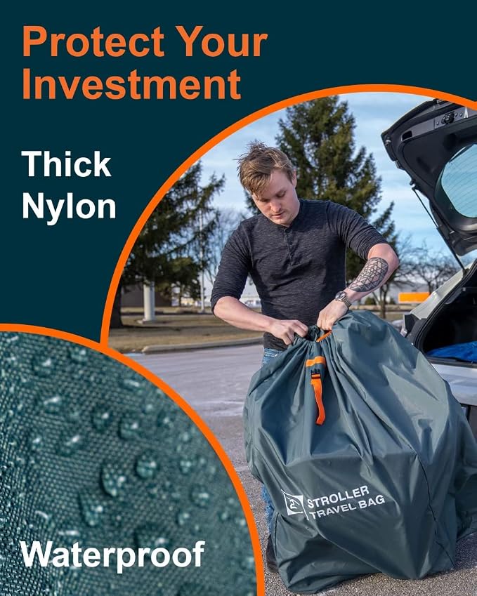 Extra Large, Heavy Duty Stroller and Car Seat Gate Check Bag, Compatible with: