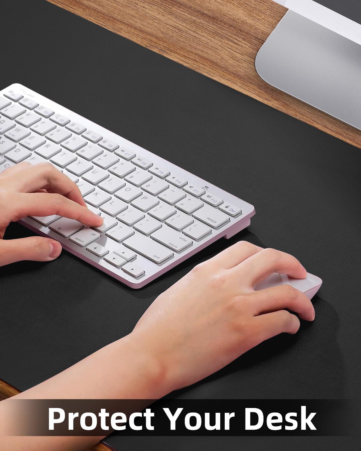 Extra Large Desk mat, Leather Desk Pad Protector,Office Desk Mat,Mouse Pad, Non-Slip Desk Blotter, Laptop Desk Pad, Waterproof Desk Writing Pad for Office&Home (Black, 55" x 17")