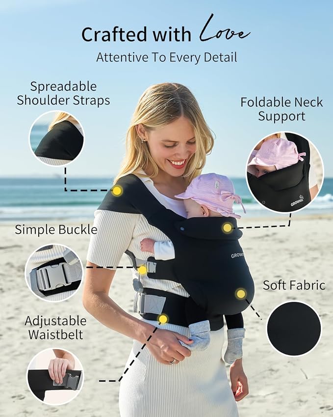 GROWNSY Baby Carrier Newborn to Toddler, Cozy Baby Wraps Carrier, Ergonomic