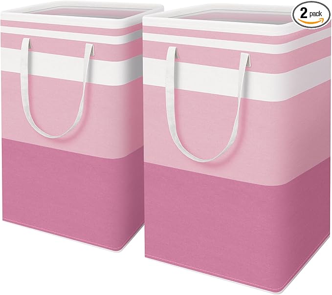 HomeHacks 2 Pack Large Laundry Baskets, Waterproof, Freestanding Laundry Hampers