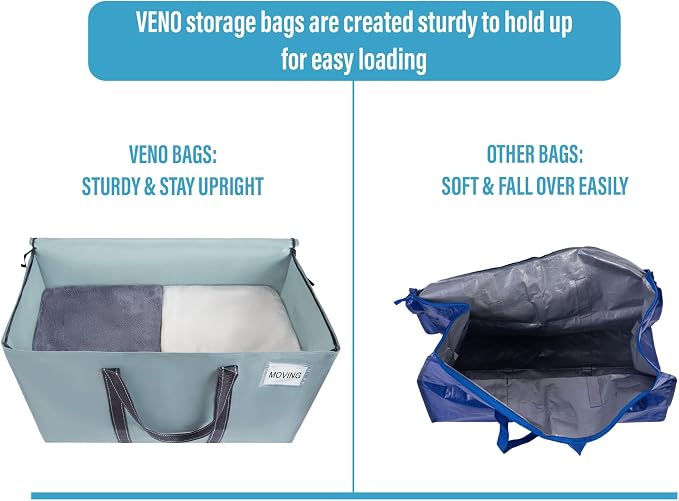 VENO 4 Pack Moving Bags, Heavy Duty, Moving Boxes Alternative, Packing Storage