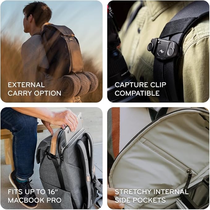 Peak Design Everyday Backpack V3 20L, MagLatch Top, Dual Side Access, FlexFold