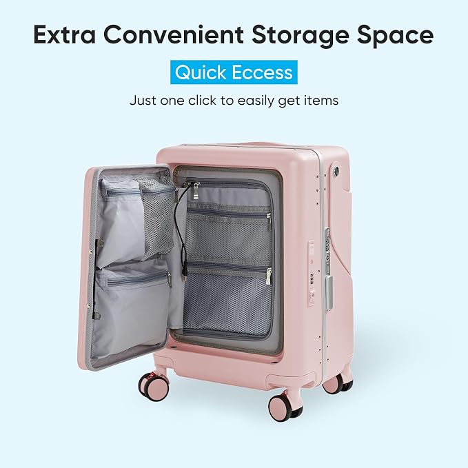 TABU 20" Ride-on Luggage with Seat，Front Opening Carry-On Hardshell Ride On