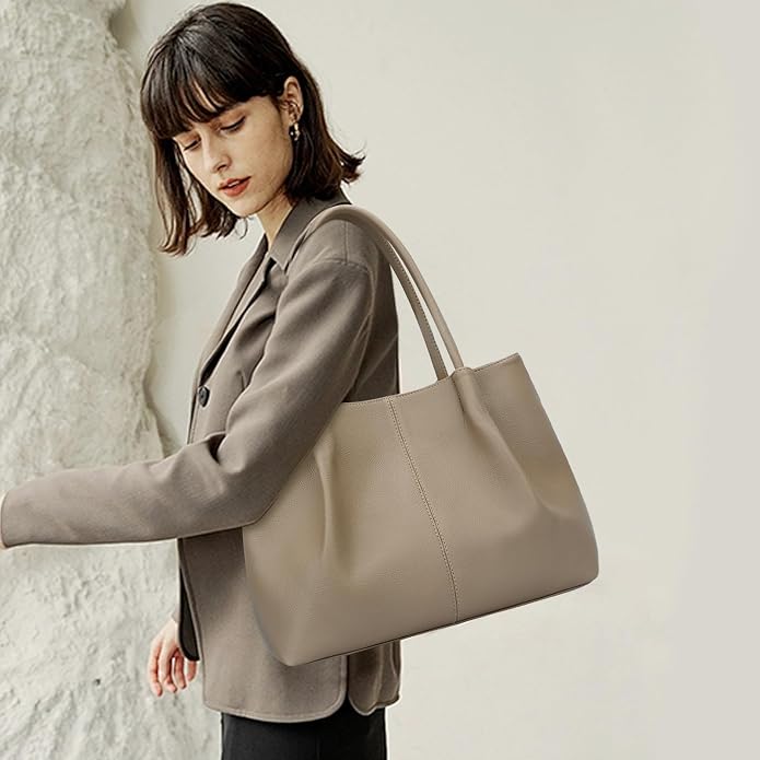 KKXIU Tote Bag for Women Vegan Leather Shoulder Purse Large Capacity Travel Bag