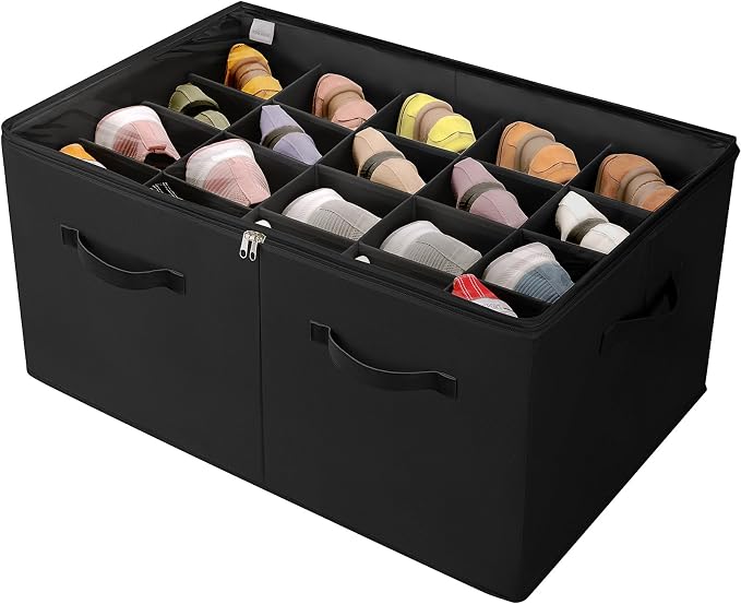 Shoe Organizer for Closet, Foldable Shoe Box