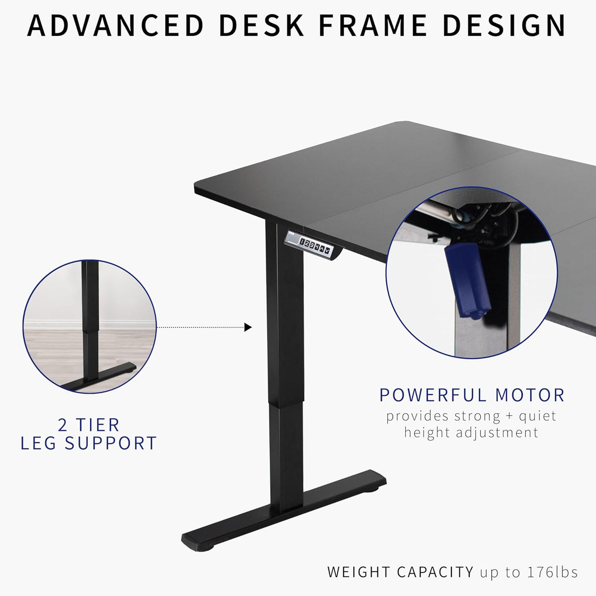 VIVO Electric 60 x 30 in Standing Desk, Memory Height Adjustment, 1B Series, Black Top Gray Frame, DESK-KIT-1G6B-30