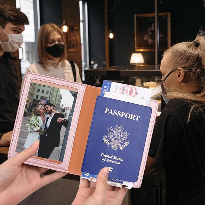 Rose Gold & Gray Passport Holder