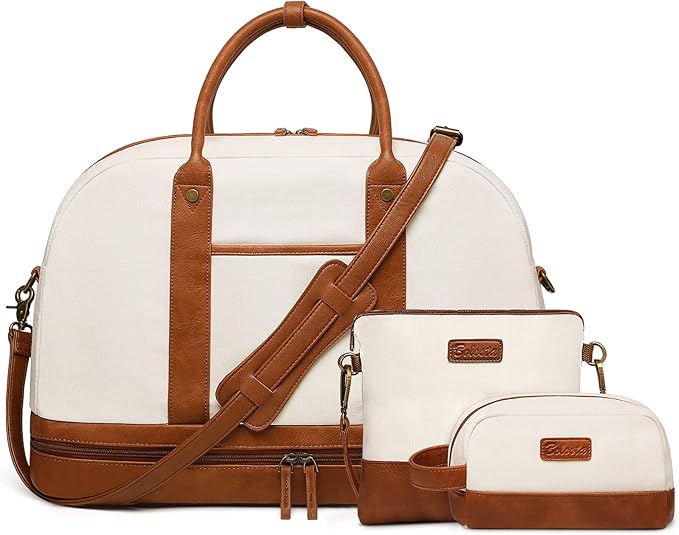 Weekender Bag for Women Canvas Overnight Bag Large Travel Tote Bag Carry on