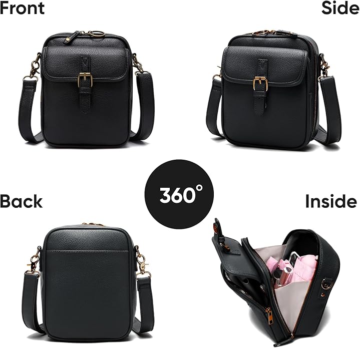 1060 Leather Crossbody Bags for Women Anti-Theft Vegan Purse