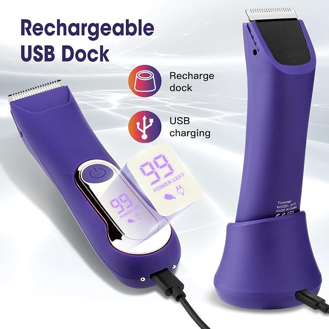 Bikini Trimmer for Women, Wet/Dry Personal Pubic Hair Trimmer Womens Electric
