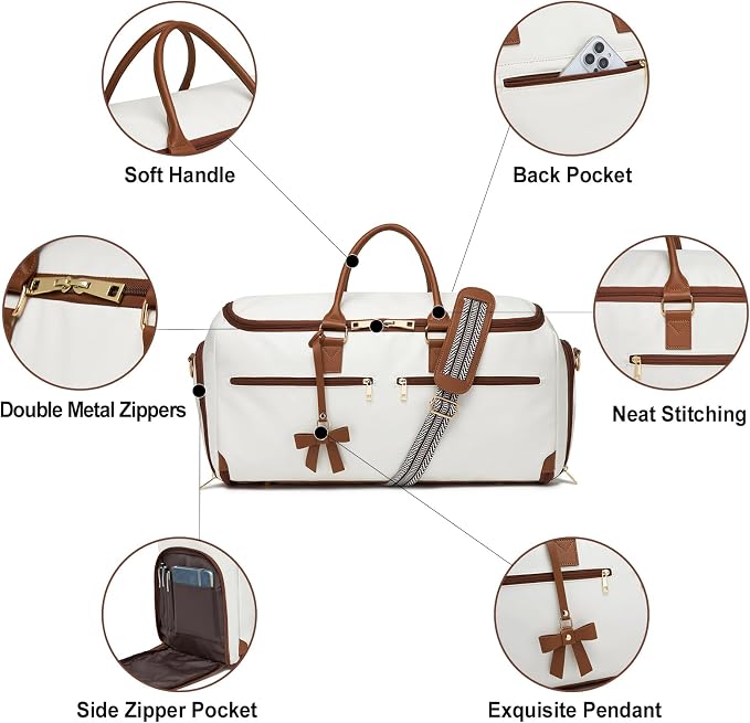 Carry On Garment Bag for Travel, Convertible Travel Garment Bag for Men Women