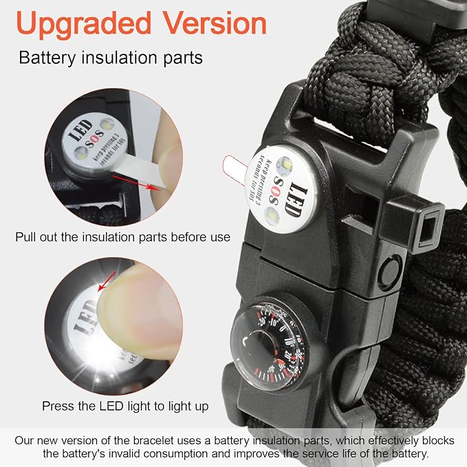 20 in 1 Survival Paracord Bracelet Adjustable Gear Kit