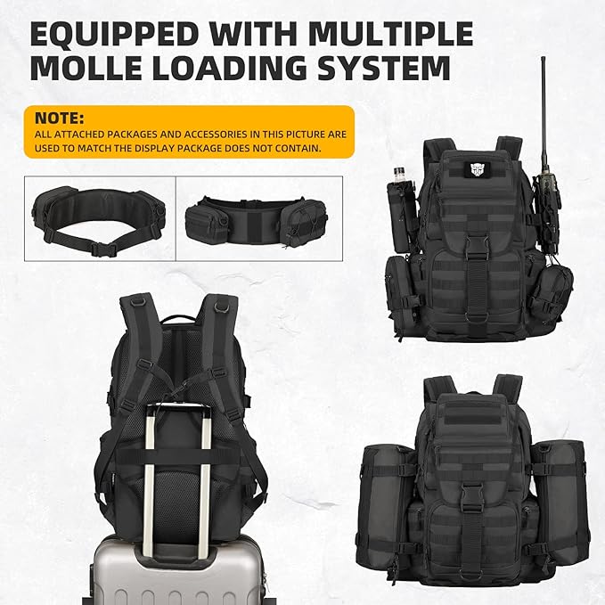 50L Military Tactical Backpack Hiking Waterproof Backpack Large Military Pack 3