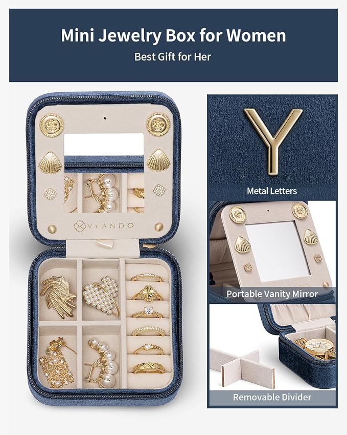 Vlando Girls Fashion Jewelry Box Mini Case