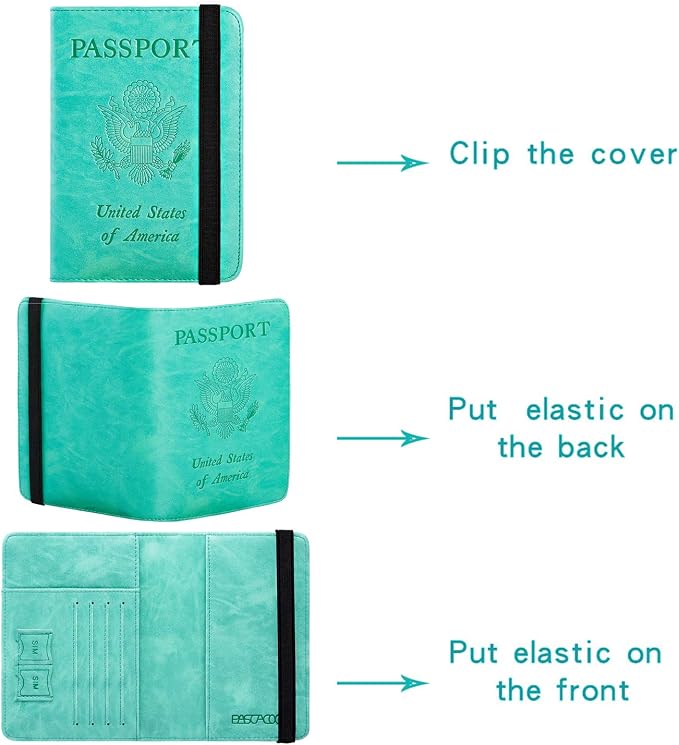 Passport Holder Cover Wallet Travel Essentials RFID Blocking Leather Card Case