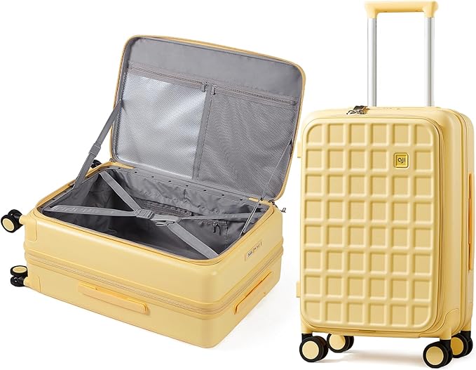 aji Expandable Top Opening Carry On Luggage Airline Approved, 20 Inch