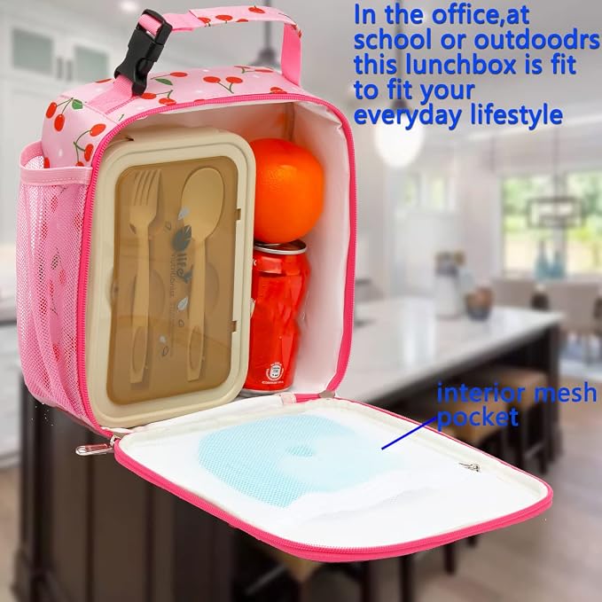 FlowFly Kids Lunch box Insulated Soft Bag Mini Cooler Back to School Thermal