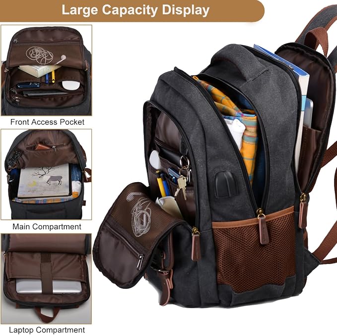 Mactso Canvas Travel Laptop Backpack