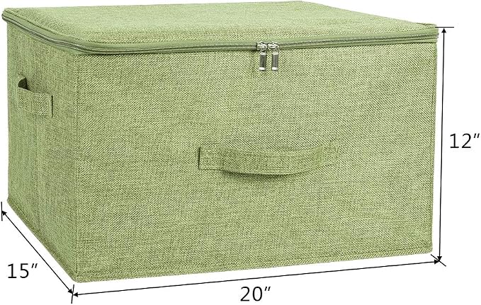 ANMINY Storage Bins with Zipper Lids 51.9 Qt Lidded Fabric Storage Boxes