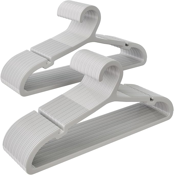 50 Pack Clothes Hangers, Non Slip Plastic Coat Hangers, Space Saving Hangers