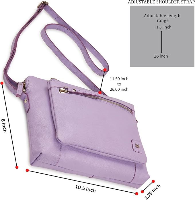 Wise Owl Accessories Small Soft Pebbled Real Leather Crossbody Handbags Purses