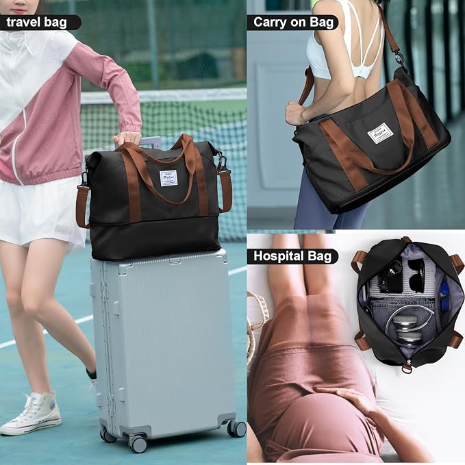 Travel Duffel Bag, Sports Tote Gym Bag, Shoulder Weekender Overnight Bag