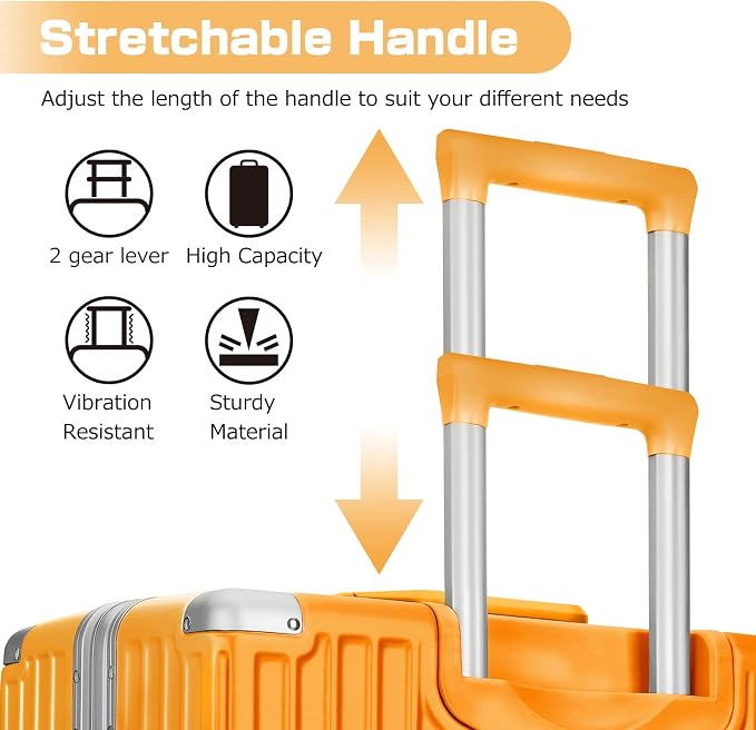 AnyZip Luggage PC+ABS Aluminum Frame Zipperless Checked Luggage Hard Shell