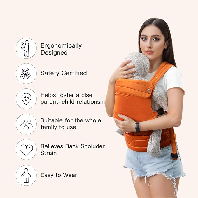 Baby Carrier for Newborn to Toddler, Cozy Baby Wrap Carrier 7-35 lbs, Ergonomic